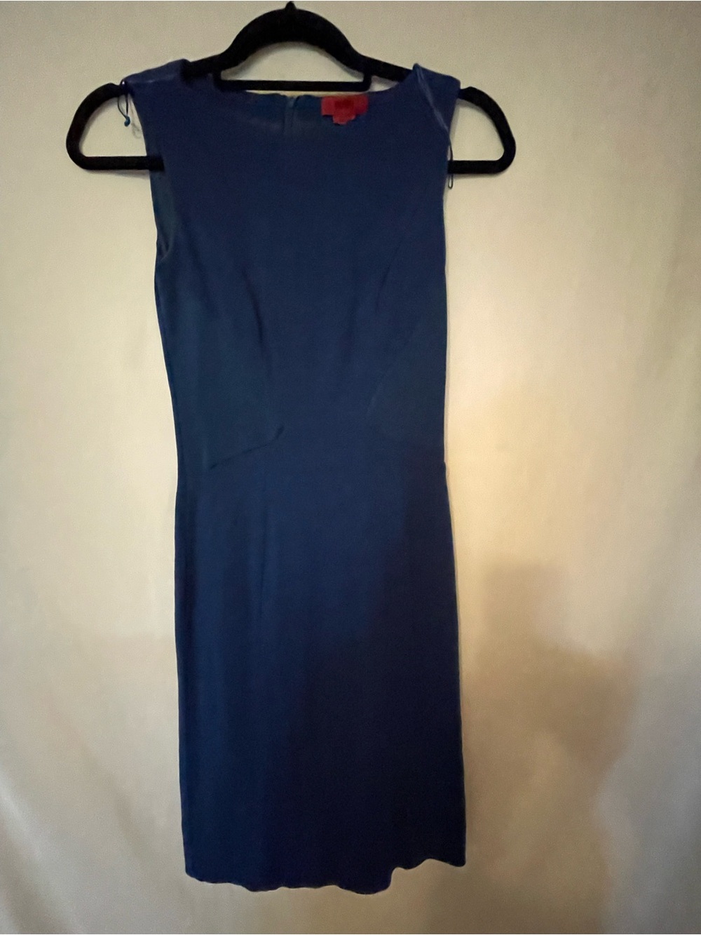 Hugo Boss Navy Sleeveless Midi Sheath Dress